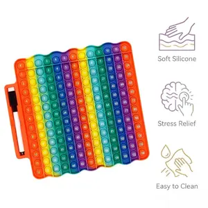 KIDGENIUS 12x12 Multiplication Rainbow Pop Fidget Toy, Number Counting Sensory Math Fidget Toy, Educational Learning Game & Stress Relief Toy for Kids, Educational Math Learning Tool