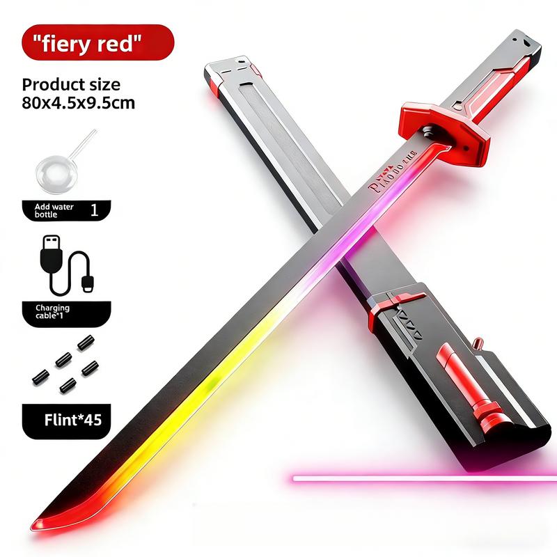 31.5" Drifter Spark Cyberpunk Neon Lightsaber Spark Blade Sound & Fog Effect 8-Color Stream Type-C Rechargeable for Rave Cosplay Display – Perfect Gift for Kids