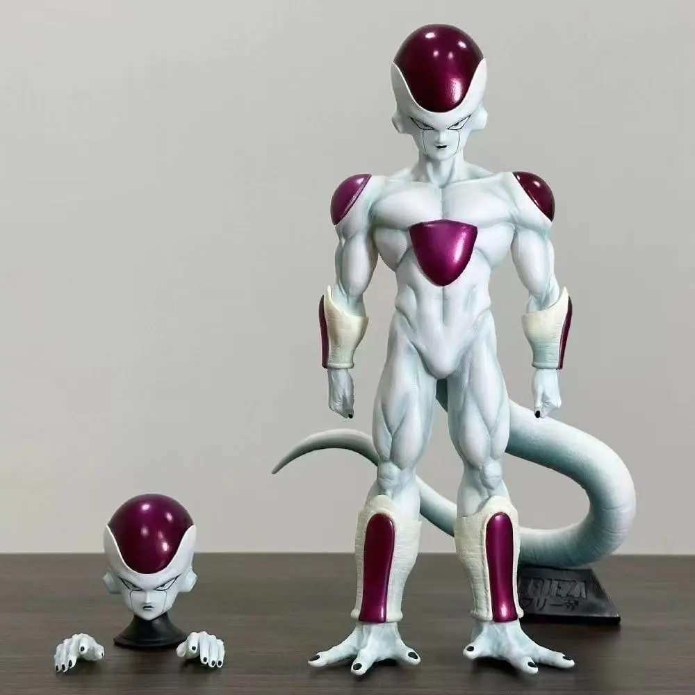 Anime figure of Frieza the White Hole, Complete Form, with double heads and interchangeable hands, standing pose, suitable for desktop toys and ornaments.
