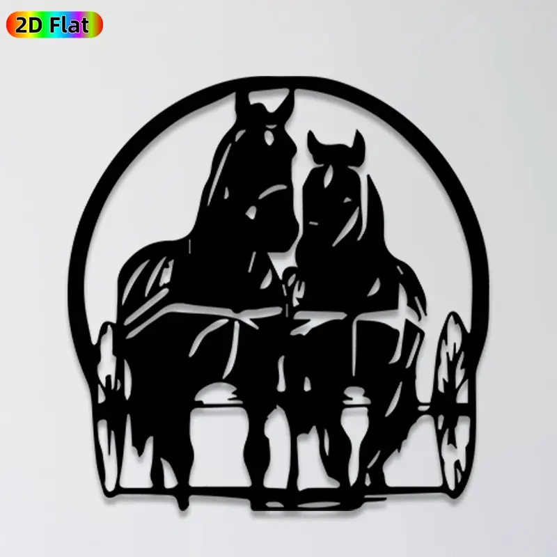 1pc Horse Silhouette Metal Wall Art, Graceful Horse Statue Mural, Ideal Gift for New Year, Christmas, Equestrian Decor Enthusiasts,  Wall Sculptures, Perfect for Living Room Wall & Garden Fence, Unique Home & Outdoor Decor