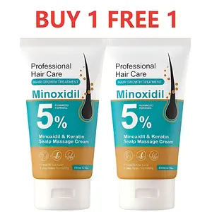 【Buy 1 Get 1 Free】5% Minoxidil Hair Growth Scalp Massage Cream with Keratin & Ginger for Men Women Prevents Loss Repairs Follicles Promotes Fast Regrowth Strengthens Roots Buy 1 Get 1 Free