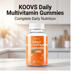 KOOVS Daily Multivitamin Gummies (60 gummies) contain a variety of essential vitamins to support the immune system, skin health, energy levels, cell repair, and anti-aging. They have a chewy texture.