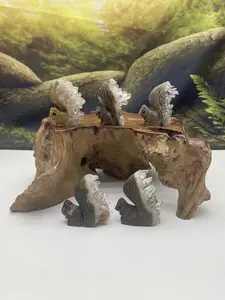 cluster squirrel clear quartz squirrel carving gift natural crytal