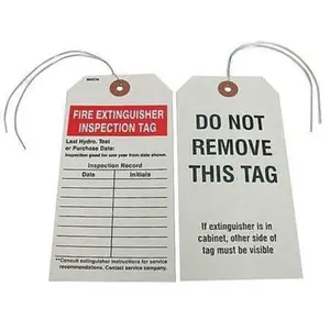 Badger Tag Fire Extinguisher Inspection Tag, Pack of 25qty