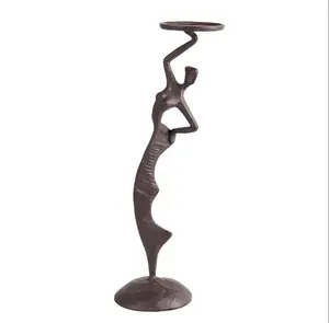 Fancy Lady Cast Iron Candle Holder