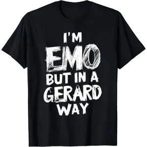 100% Cotton  Unisex I'm Emo But in A Gerard Way Punk Goth T-Shirt