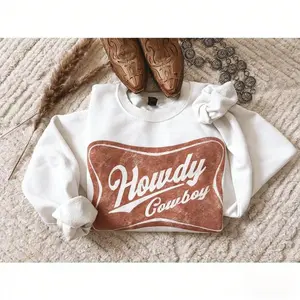 Howdy Cowboy crewneck sweatshirt, Howdy Western Sweatshirt, Yee Haw Sweater, Cowgirls Shirt, Country Cowboy TShirt, Southern Howdy Shirt, Western Clothes Gift for her Cowgirl