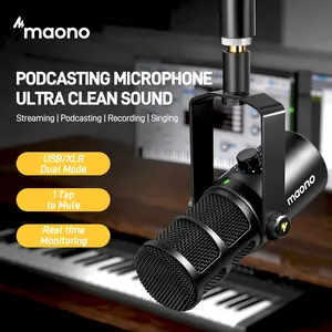 MAONO USB & XLR PC Dynamic Podcasting Audio Digital Metal Microphone For PC, Smartphone, ideal for Recording, Streaming Gaming, and Singing.