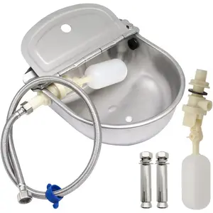 Automatic Waterer Horse Dog Water Bowl Kit Cattle Trough Livestock Pet Auto Watering Dispenser with Drainage Hole