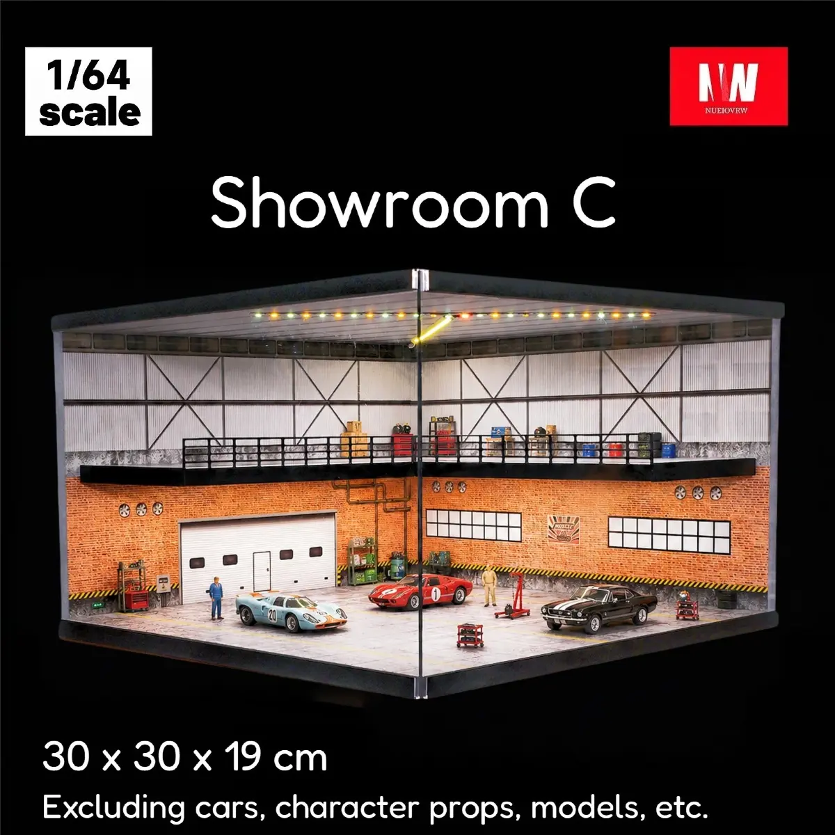 Light-Up 3-Story Parking Lot Diorama Car Garage Model LED Lighting 