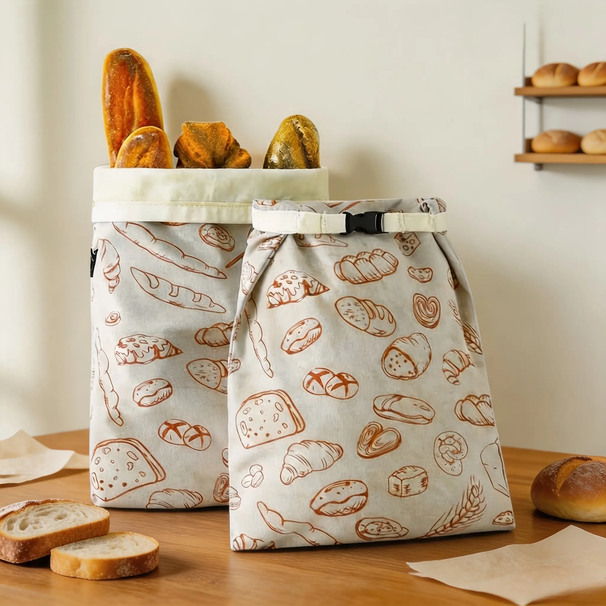 Bread Bags for Homemade bread,2 Pack Sourdough Bread Bags,Reusable Bread Bourdough Storage, Bread Shop Display Decorations, Picnic and Baking Convenience Bags