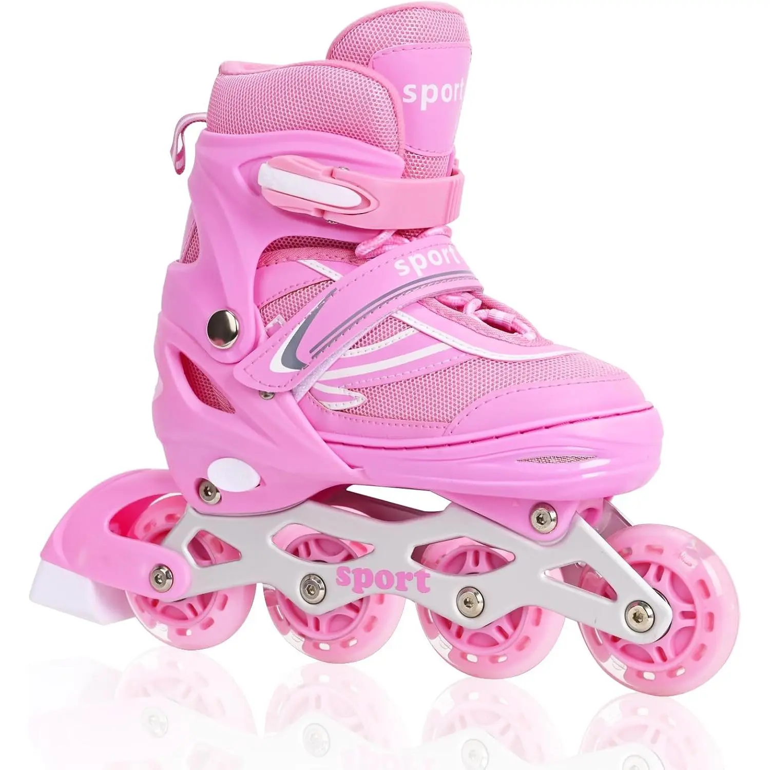 Inline Skates for  ,  and Adult, Adjustable  Roller Quad Skates for Men and Women with Full Wheels Illuminating, Outdoor Skates