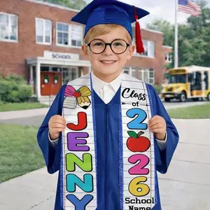 Personalized Kindergarten Graduation Stole, Custom Name Kids Graduation Sash Class of 2026, Kids Graduation Sash, Preschool Graduation Stole