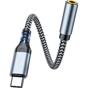 USB C to 3.5mm Audio Adapter - Headphone Jack to USB-C Dongle, Hi-Res DAC Type-C to Aux Female Adapter for  &  Stereo, Compatible with  15/16/17 Series, Galaxy S25, S24, Pixel 10, 9, iPad