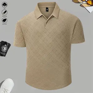 Men's Polo Shirt – Crafted from soft, stretchy, and breathable Spandex-blend fabric, featuring a comfortable short-sleeve casual fit and a classic fold-down collar. Ideal for work, golf, travel, and everyday wear.