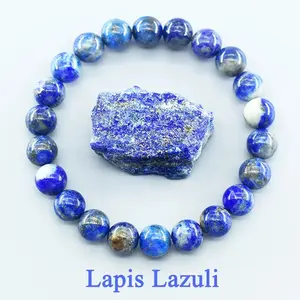 Real Natural Lapis Lazuli Stone Beads Bracelet Homme Elastic High Quality Energy Healing Jewelry for Women Gift for Boyfriend