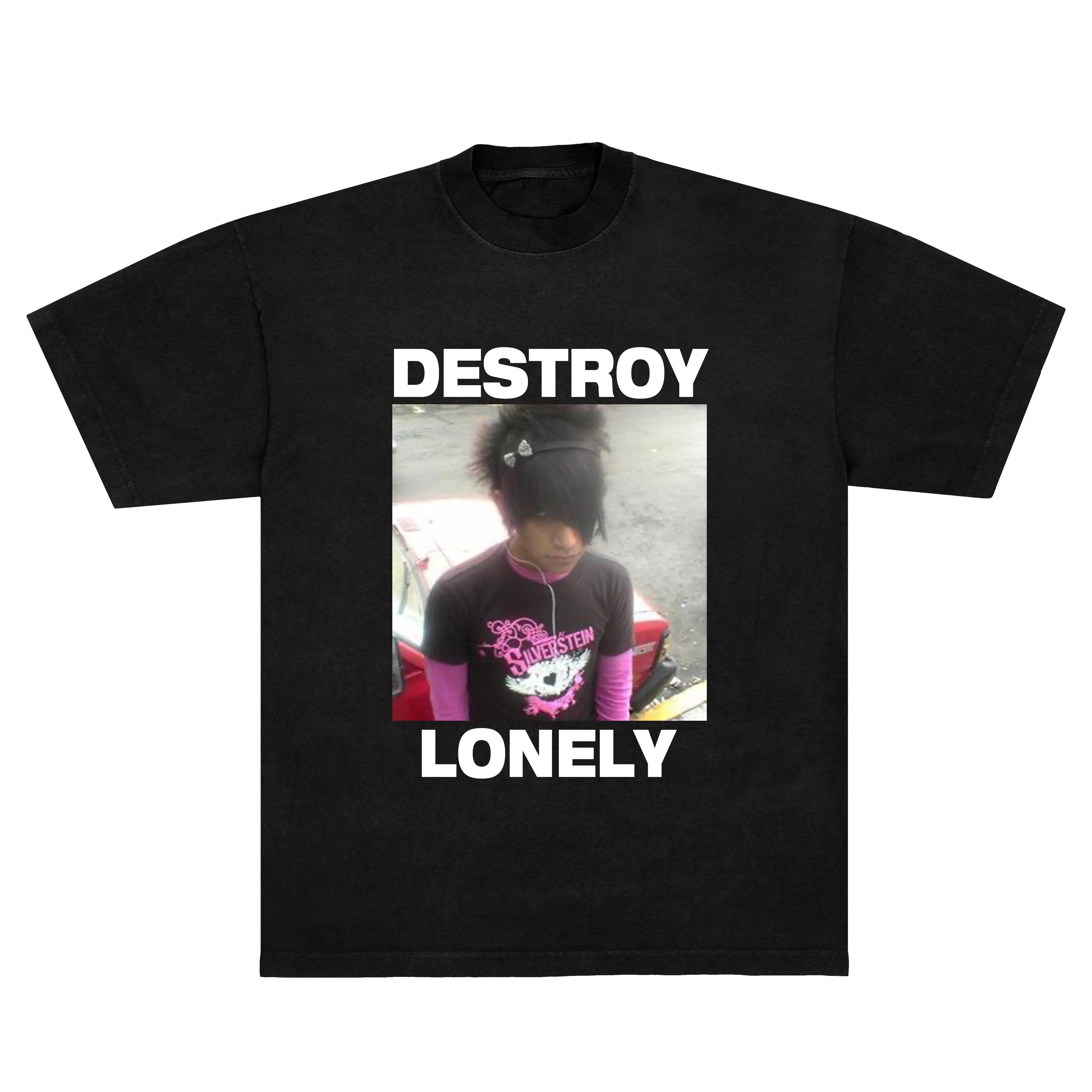 SML Tees "Destroy Lonely" T-Shirt Black Casual Cotton Tee