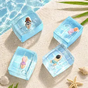 Taba Squishy Stress Cube Fidget Toys, 2026 New Squeeze Toys, Ice Cube, Cat Paw Cute Kawaii, Sticky Squishy Fidget Toys Silicone Squeeze Toy for Stress Relief, Cute Soft Toys, Best Gift for Anniversary (Pool)