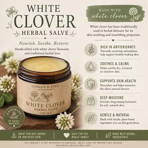 White Clover Herbal Salve | Handmade Skin-Soothing Salve for Dry, Irritated Skin | Natural Botanical Skin Care