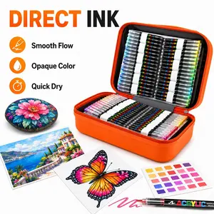 418 Color Acrylic Markers Set, Soft Brush Tips, High Coverage, Waterproof, Quick Dry, Portable Case, Ideal for DIY Crafts and Gifts