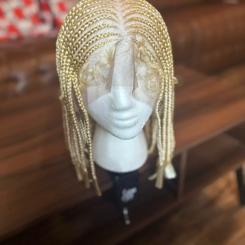 blonde cornrow neat braided wig