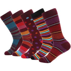 Morning Maroon Crew Socks 5 Pack Menswear Casual