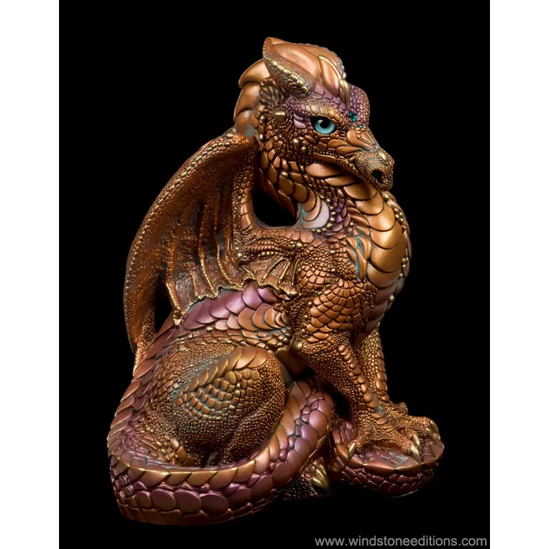 Male Dragon - Copper Patina - teal eyes