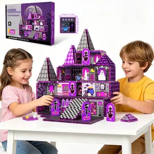 Magnetic Building Blocks Set, Dollhouse Theme, Creative Stem Educational Toy, Birthday & Christmas Gift for Kids