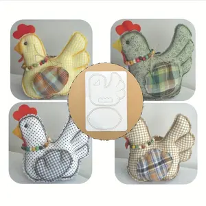 Transparent pre-cut folding template for sewing Easter large and small hens, handmade auxiliary tool for filling and sewing, DIY sewing patchwork tracing