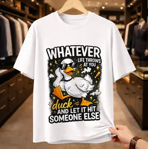 Funny Sarcastic Duck Graphic Tee - "Whatever Life Throws At You" Novelty T-Shirt