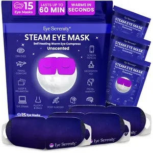 Steam Eye Mask Warm Eye Compress and Heated Eye Mask for Dry Eye, Screen Fatigue, Travel and Sleep
