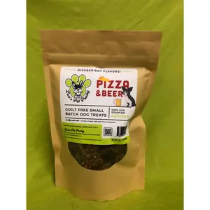 Pizza & Beer - All Natural Dog & Puppy Treats - Disobedient Biscuits! 6 oz. Pouch
