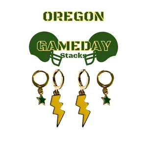 Oregon Classic Gameday Earring Stacks For Ducks Game Day