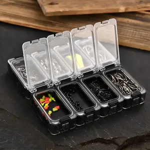 Small Fishing Gear Box Set of 4, Detachable and Assembled, Tackle Box Waterproof Glowing Storage Box with Magnetic Function