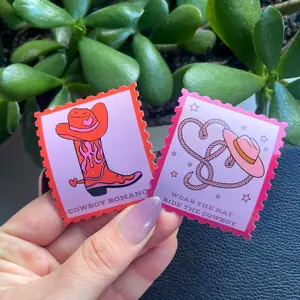 Cowboy Romance Postage Stamp Sticker Set