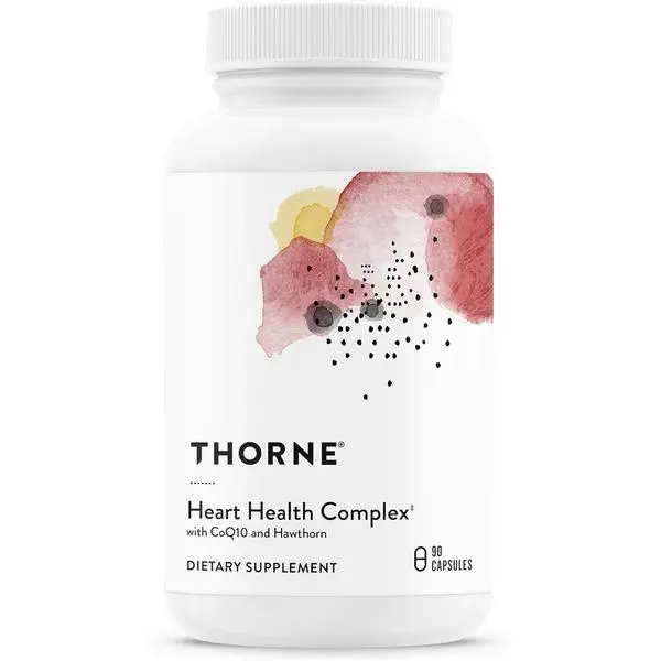 THORNE Heart Health Complex Supplement - 45 mg Coenzyme Q10, 95 mg Potassium Citrate, Amino Acids, Botanical Blend - Prop 65 Safe, Hypromellose Capsules - 90 Count