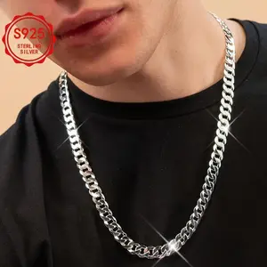 Italian S925 Silver 10 mm Cuban Link Necklace, hip hop style for men and women—fashionable and durable design; a perfect gift for all occasions: weddings, Valentine’s Day, Halloween, Christmas, and anniversaries