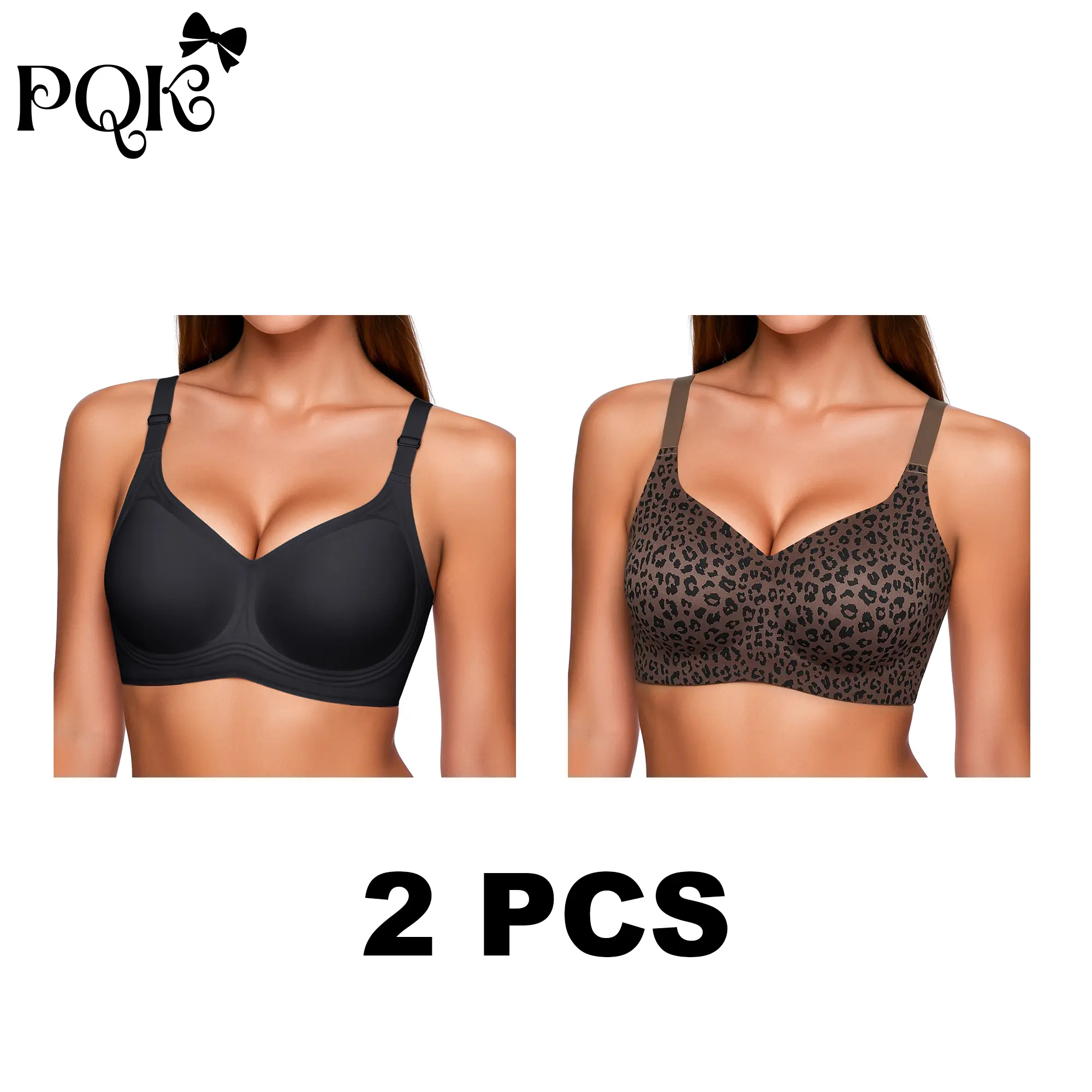 2 PCS（Coffee Leopard+Black）