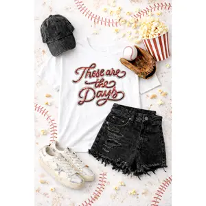 These Are The Days Red Sequin Patch Tshirt