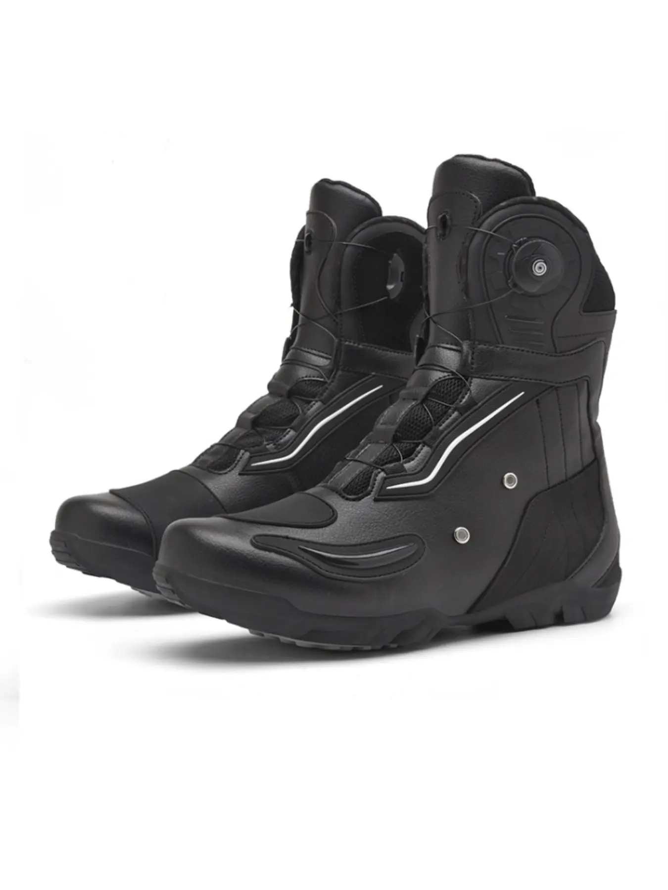 Men's Motorcycle Riding Shoes, Anti-Slip Racing Boots, Waterproof Outdoor Footwear, Water Resistant Footwear, Waterproof Safety Design, Comfortable and Secure, Ideal for Motorbike Travel
