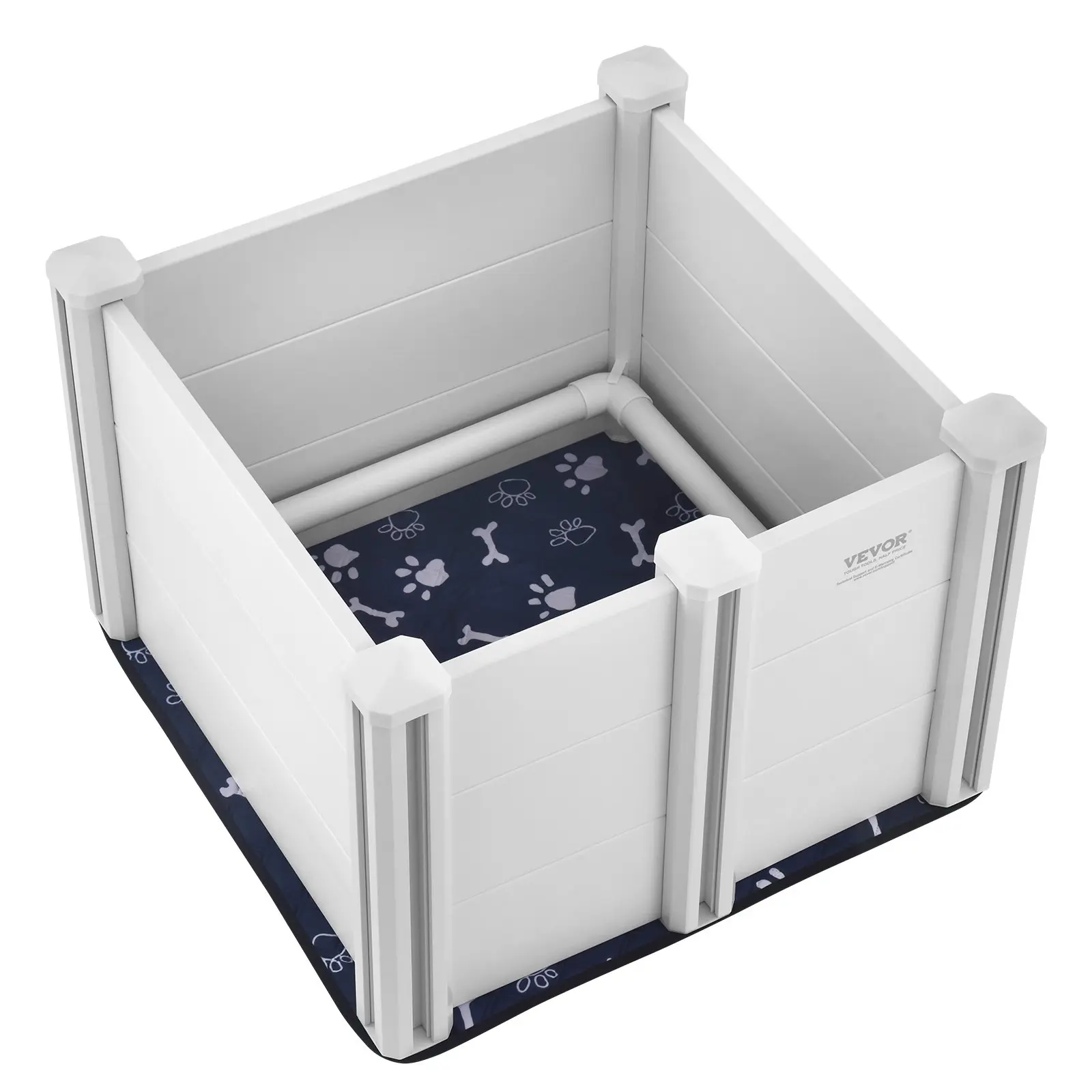 【FathersDayGift】VEVOR Dog Whelping Box, 28.3 x 28.3 x 18.1in Whelping Box for Dogs and Puppies, Whelping Pen for Puppies, Dog Birthing Box with Rails and Washable Pee Pad, Whelping Box for Small Breed Dogs, White
