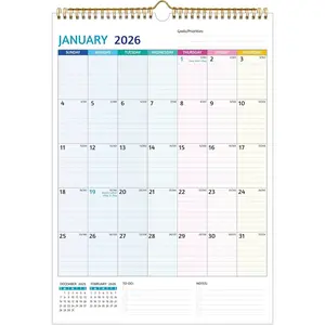 Wall Calendar 2025-2026 - Calendar 2025-2026 Wall, 18 Monthly Calendar, Jul 2025 - Dec 2026, 12 x 17 In, 2025 Calendar with Large Blocks, Thick Paper, Holidays, To-do & Notes,  for Organizing
