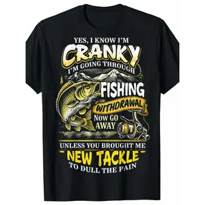 Plus-size Men's Outdoor Fishing T-shirt, Fun Fishing Quotes, Suitable for Outdoor Fishing, Fishing Gear, Gifts for Fishing Enthusiasts, Men's Gifts., PLUS SIZE