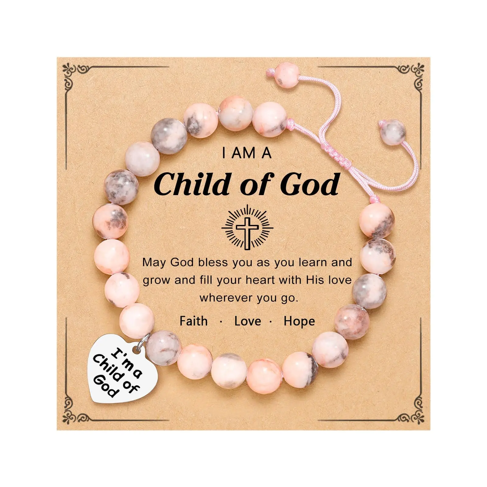 First Communion Baptism Gifts for Girl Catholic Christening 1st Holy Religious Christian Easter Confirmation Gifts for Teen Teenage Girls I Am A Child of God Bracelets