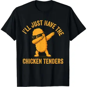 I’ll Just Have The Chicken Tenders Dabbing Chicken Fast Food T-Shirt Pure Cotton Graphic Tees Menswear Top: Gifts for Men & Women