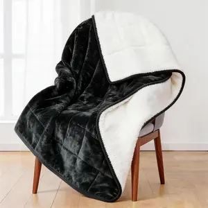 Weighted Blanket Queen Size 15lbs 60x80 inches, Soft Plush Fleece Throw Weighted Blankets with Cozy Warm Sherpa, Ultra Fuzzy Heavy Blanket Microfiber for Sofa Bed, Dark Grey