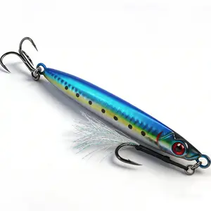 Mag Darter Floating Diver Lure, Saltwater Fishing Lures with Dual Treble Hooks & Feather Tail, Realistic Hard Bait for Predatory Fish