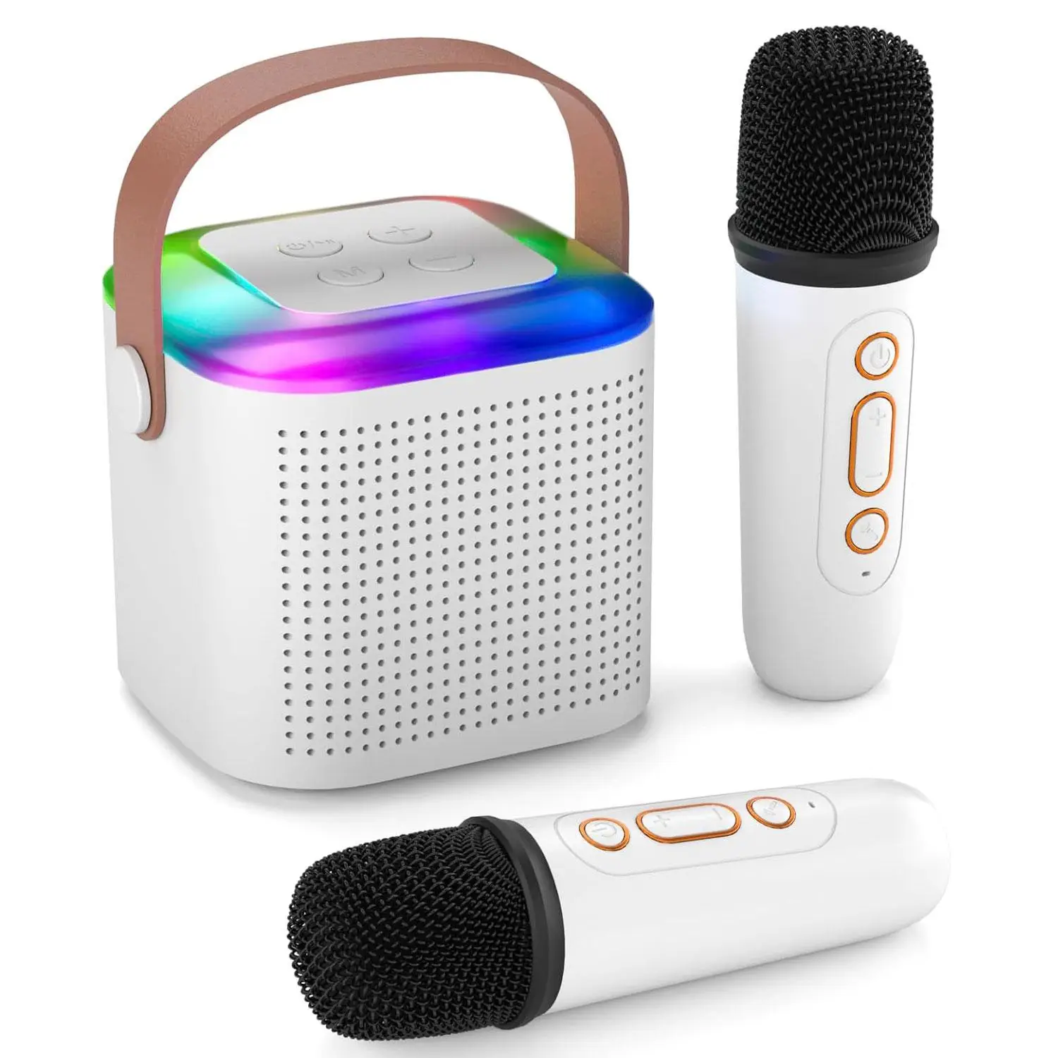 Wireless Karaoke Speaker With Wireless Microphone, Portable Wireless Bluetooth Speaker With LED Ambient Light For Home Party Birthday, Gift