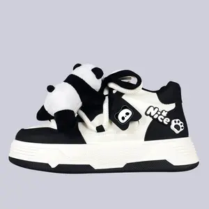 Happy Panda Plush Chunky Mid Top Shoes  – Women's