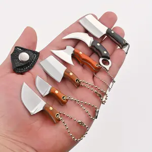 6pcs/Set Mini Knife Set Keychain For Men, Sheaths Chef Knife Bottle Opener Keychains